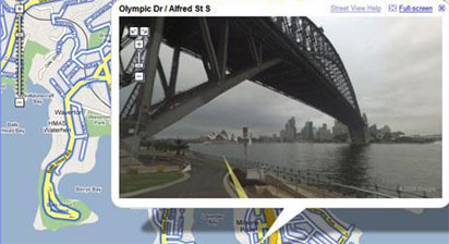 screenshot of sydney harbour bridge in street view