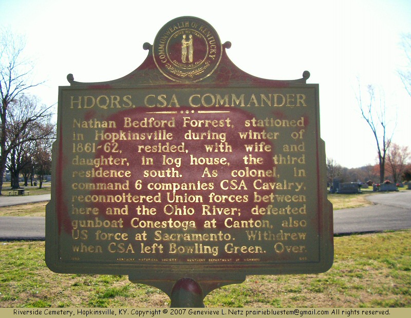Historic marker of Confederate general's grave