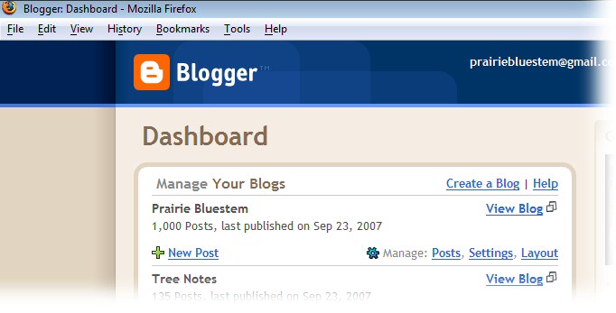 1000 posts on Blogger