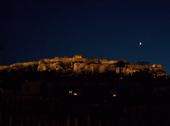 acropolis de noche