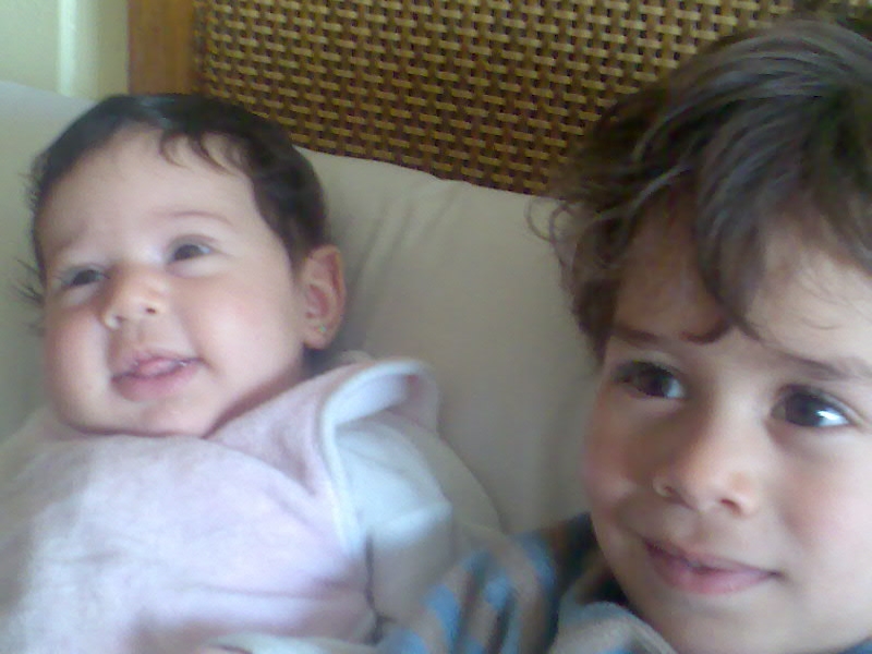Jamila 2 months, Mamdouh 3 years old.