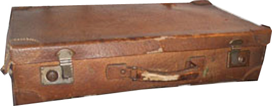 valija de cuero crocco antigua