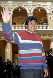 Evo Morales - with jumper