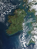 a satelite view of Ireland