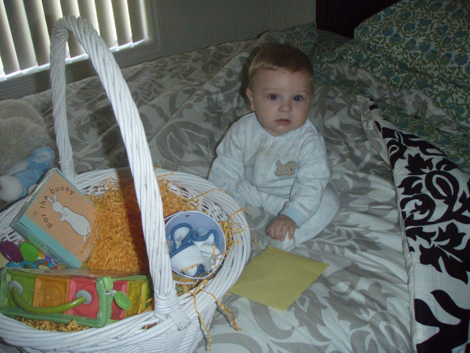 opening his easter basket from papap & nana