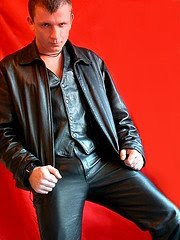 leather hunk vest, jacket, and pant...vey sexy