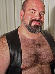 barechest hairy leather daddy