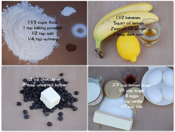 Ingredients for Black-and-White Banana Loaf
