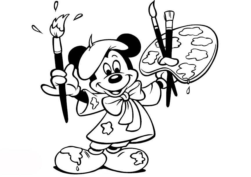 Mickey mouse pintor para pintar 