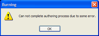 Can not complete authoring process due to some error.