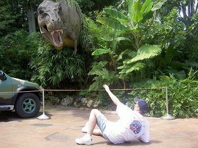 Barry again about the be consumed by a T. Rex at Universal's Islands of Adventure...will he ever learn?