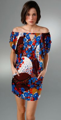 [T-Bags+print+off+shoulder+dress+with+rounded+hip+pockets+shopbop.jpg]