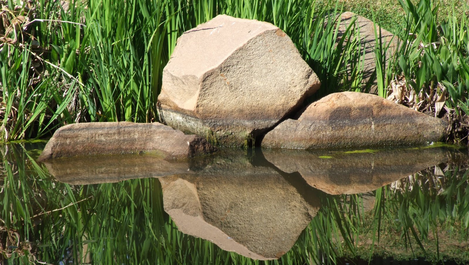 stones / rocks with a reflection in the water - restful waters with reflection