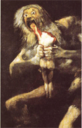 Cronos devorando a sus hijos, pintura de Goya