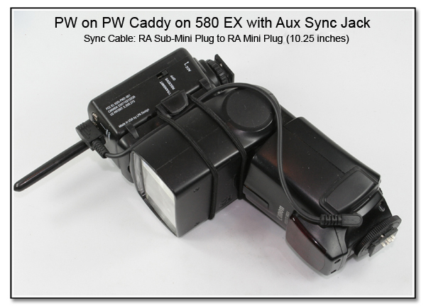 CP1049: PW on PW Caddy on 580 EX with Aux Sync Jack using short RA-RA 10.5 inch sync cable