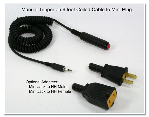 Manual Tripper on 6 foot Coiled Cable to Mini Plug