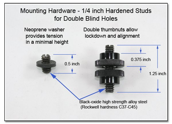 PJ1030: Mounting Hardware - 1/4 Inch Hardened Studs for Double Blind holes