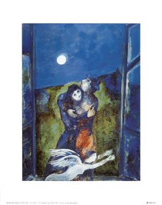 Marc Chagall - Lovers in Moonlight