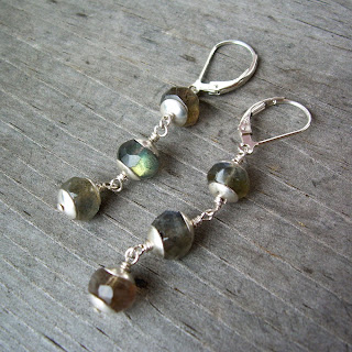 labradorite dangly earrings