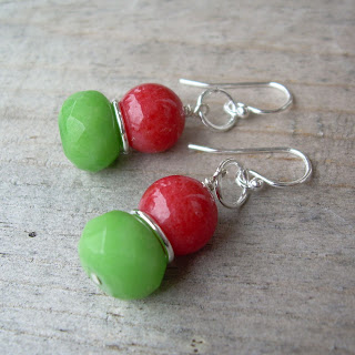 red green earrings