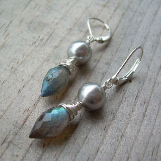labradorite pearl earrings