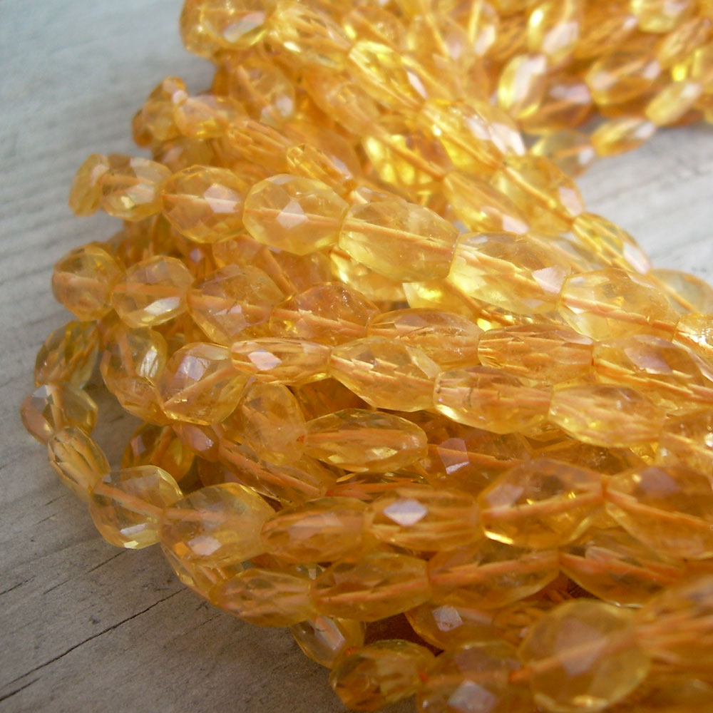 faceted citrine beads