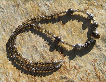 Smokey Quartz, Pearls and Bali Silver Necklace