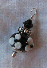Black Flower Lampwork Pendant