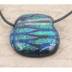 blue green dichroic wave patterned pendant