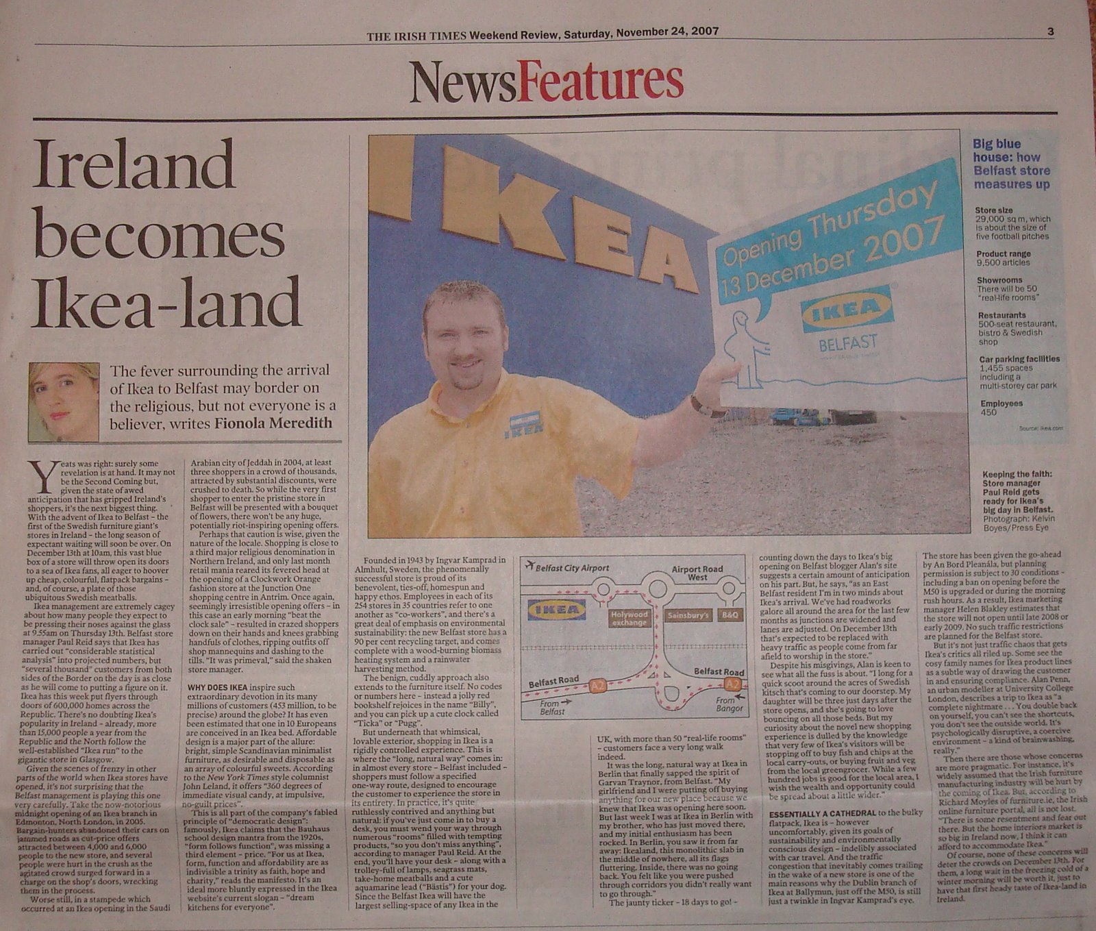 Ikea Belfast article in Irish Times weekend section