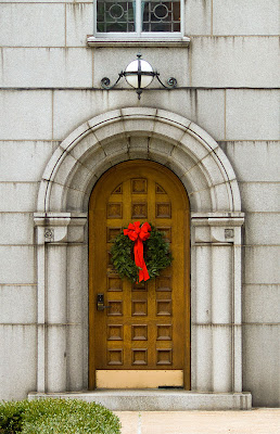 Cathedral Basilica of Saint Louis, in Saint Louis, Missouri - door into rectory with wreath