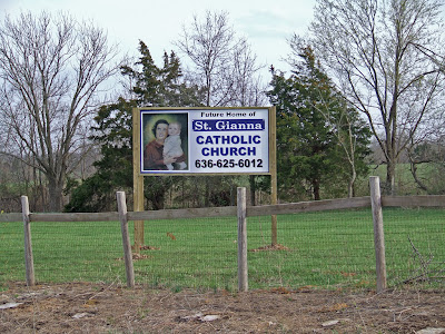 Future Home of Saint Gianna Roman Catholic Church, in Wentzville, Missouri, USA - sign