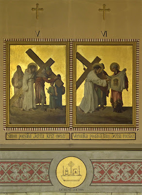 Saint John Nepomuk Roman Catholic Chapel, in Saint Louis, Missouri, USA - Stations of the Cross in the Czech language
