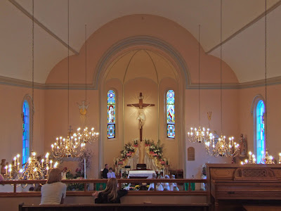 Saint James Roman Catholic Church, in Millstadt, Illinois, USA - nave