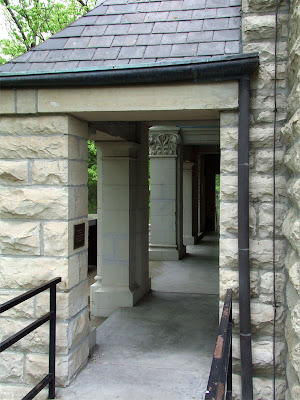 Shrine of Our Lady of Sorrows, in Starkenberg, Missouri, USA - porch