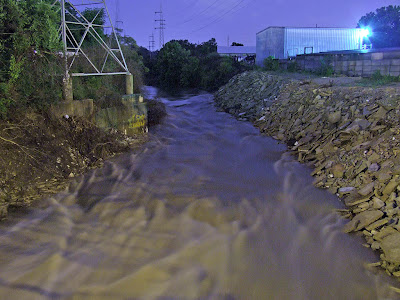 Gravois Creek, in Saint Louis, Missouri, USA - creek during flooding