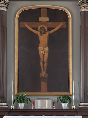 Basilica of Saint Louis, King of France, in Saint Louis, Missouri, USA - crucifixion painting