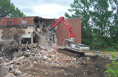 Destruction of Heege Elementary School, in Affton, Missouri, USA