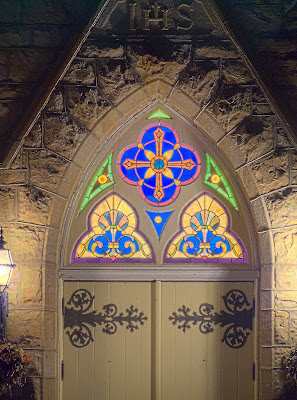 Immaculate Conception Roman Catholic Church, in Dardenne Prairie, Missouri, USA - door of old chapel