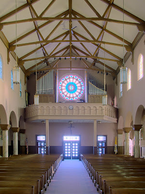 Sacred Heart Roman Catholic Church, in Crystal City, Missouri, USA - choir loft