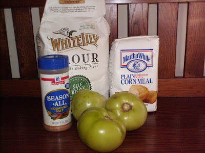 Ingredients for fried green tomatoes