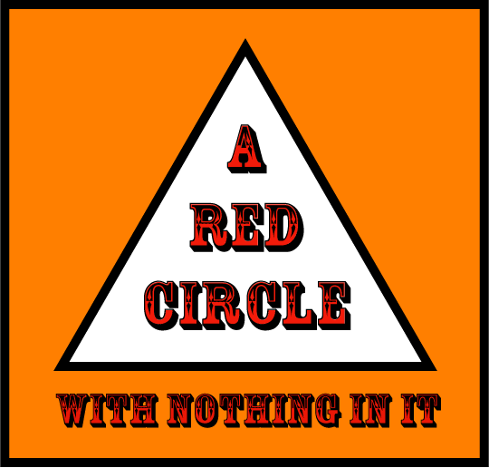 a red  circle with nothing in it by allan revich