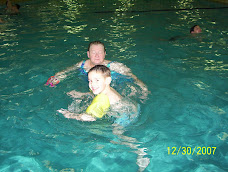 Andrew swimming with Grandma Teeter
