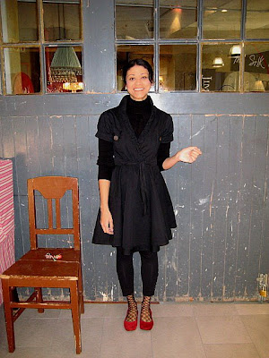 Shirt Dress With Tights. Gorgeous dress, fabulous