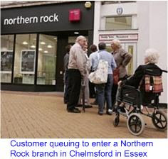 Northern Rock Depositors withdraw money
