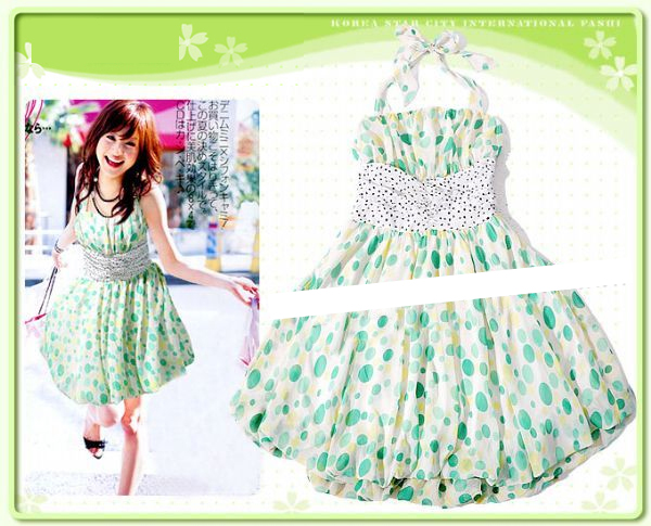 [Green+Ball+Print+Korean+One+Piece+Dress+$49.90.jpg]
