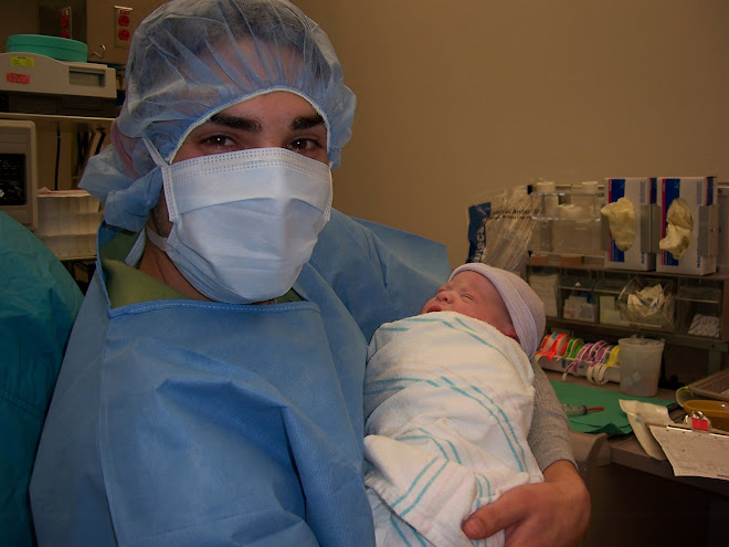 Dr. Bristow delivers his first baby!!! jk