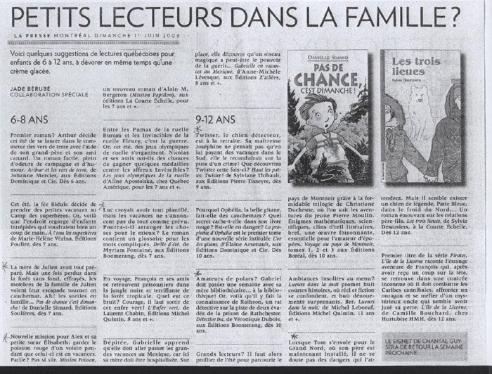 Article jounal La Presse juin 2008