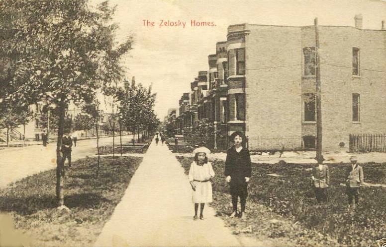 [POSTCARD+-+CHICAGO+-+ZELOSKY+HOMES+-+ROW+HOUSES+-+SEPIA+-+WITH+CHILDREN+-+EARLY.jpg]