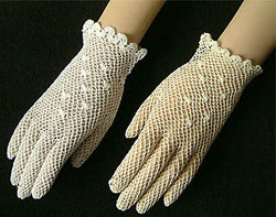 silk crochet gloves